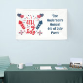 Personalisiert 4. Juli Fireworks Red White Blue Banner (Messeveranstaltung)