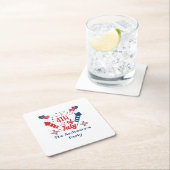 Personalisiert 4. Juli Fireworks Red White Blue Rechteckiger Pappuntersetzer (Vor Ort)