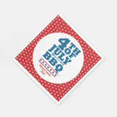 Personalisiert 4. Juli GRILLEN Party Red Star Serviette (Ecke)