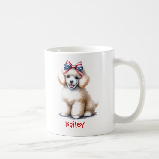 Personalisiert 4. Juli Poodle Tasse (Rechts)