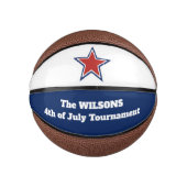 Personalisiert 4. Juli/Roter Star Mini Basketball (Vorderseite)