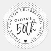 Personalisiert 50 Danke, dass du mit mir gefeiert Runder Aufkleber (Vorderseite)