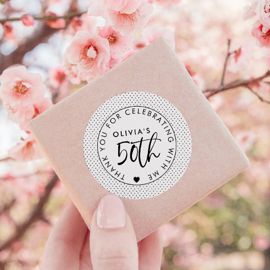 Personalisiert 50 Danke, dass du mit mir gefeiert  Runder Aufkleber