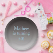Personalisiert "50" drehend 50. Geburtstag Pappteller (Party)
