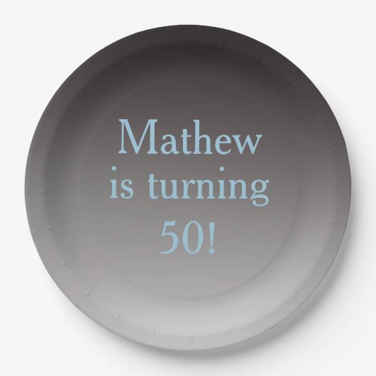 Personalisiert "50" drehend 50. Geburtstag Pappteller (Vorderseite)