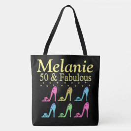 PERSONALISIERT 50 & FABULOUS SHOE QUEEN TOTE BAG TASCHE