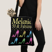 PERSONALISIERT 50 & FABULOUS SHOE QUEEN TOTE BAG TASCHE (Von Nahem)