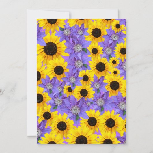 Personalisiert 50 & Fabulous Yellow & Lila Floral Einladung (Rückseite)