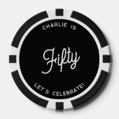 Personalisiert 50 Fünfzig Geburtstag Pokerchips (Vorderseite)