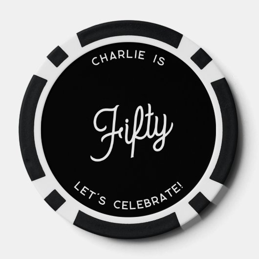 Personalisiert 50 Fünfzig Geburtstag Pokerchips (Rückseite)