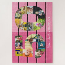 Personalisiert 50. Geburtstag 14 FotoCollage Rosa