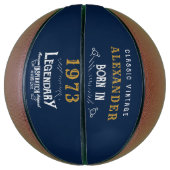Personalisiert 50. Geburtstag 1973 Monogram Legend Basketball (Vertikal)