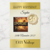 Personalisiert 50. Geburtstag Mini Weinflaschen Et Weinetikett (Einzelnes Label)