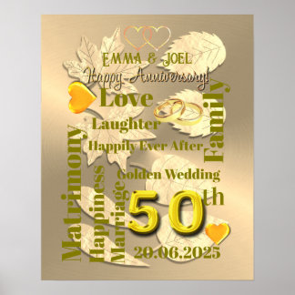 Personalisiert 50. Goldhochzeit Poster