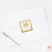 Personalisiert 50. Goldhochzeit Quadratischer Aufkleber (Umschlag)