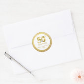 Personalisiert 50. Goldhochzeit Runder Aufkleber (Umschlag)