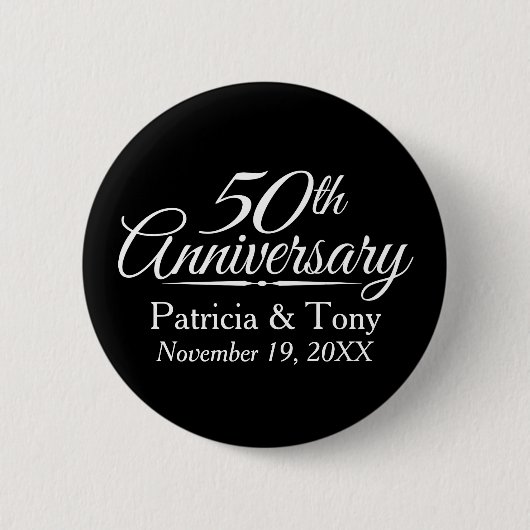 personalisiert 50. Hochzeitstag Button (Vorderseite)