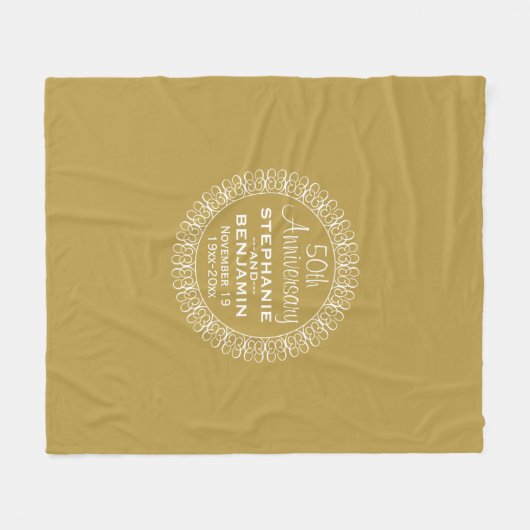 personalisiert 50. Hochzeitstag Fleecedecke (Vorderseite (Horizontal))