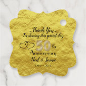 Personalisiert 50. Hochzeitstag Geschenkanhänger (Rückseite)