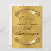 Personalisiert 50. Hochzeitstag Gold Einladung (Vorderseite)