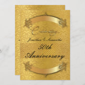 Personalisiert 50. Hochzeitstag Gold Einladung (Vorne/Hinten)