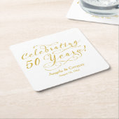 Personalisiert 50. Hochzeitstag Gold White Rechteckiger Pappuntersetzer (angewinkelt)