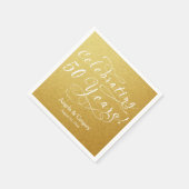 Personalisiert 50. Hochzeitstag Gold White Serviette (Ecke)