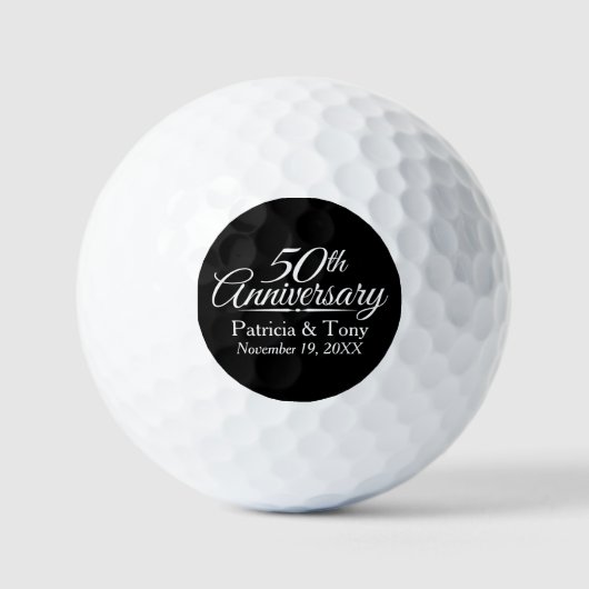 personalisiert 50. Hochzeitstag Golfball (Vorderseite)