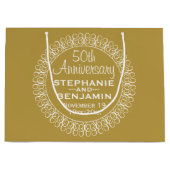 personalisiert 50. Hochzeitstag Große Geschenktüte (Vorderseite)