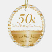 personalisiert 50. Hochzeitstag Keramik Ornament (Links)
