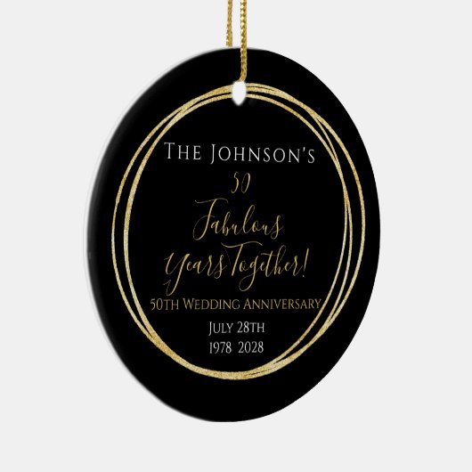 personalisiert 50. Hochzeitstag Keramik Ornament (Rechts)