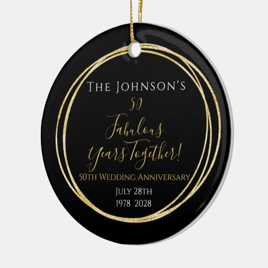 personalisiert 50. Hochzeitstag Keramik Ornament (Links)