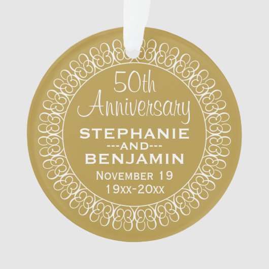 personalisiert 50. Hochzeitstag Ornament (Vorderseite)