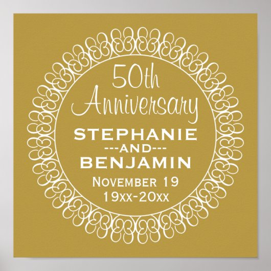 personalisiert 50. Hochzeitstag Poster (Vorne)