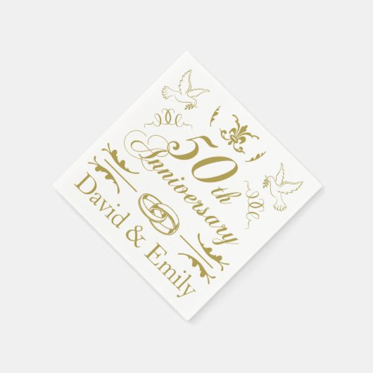Personalisiert 50. Hochzeitstag Serviette (Ecke)