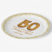 personalisiert 50. Jahrestag Pappteller (Schrägansicht)