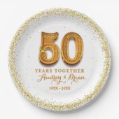personalisiert 50. Jahrestag Pappteller (Vorderseite)