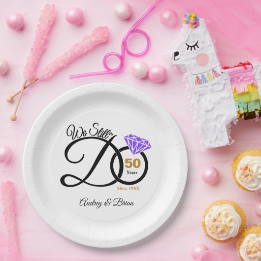 personalisiert 50. Jahrestag Pappteller (Party)
