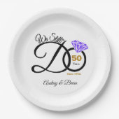 personalisiert 50. Jahrestag Pappteller (Vorderseite)