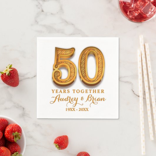 personalisiert 50. Jahrestag Serviette (Beispiel)