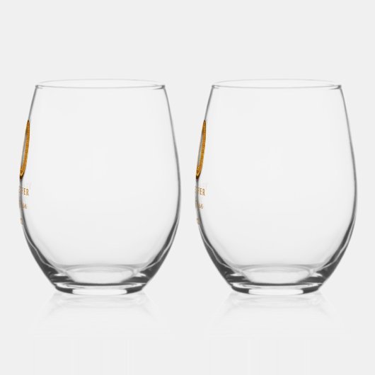 personalisiert 50. Jahrestag Weinglas Ohne Stiel (Links)