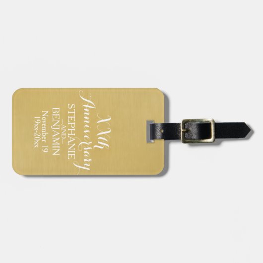 personalisiert 50. oder anderes Hochzeitstag Gepäckanhänger (Vorderseite horizontal)