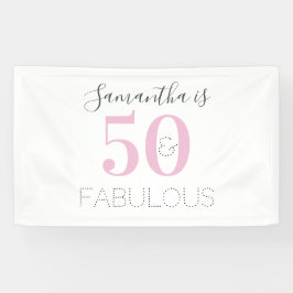 Personalisiert 50 und fabelhaft Modern Pink Birthd Banner