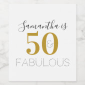 Personalisiert 50 und fabelhaft Moderne Gold Gebur Weinetikett (Einzelnes Label)