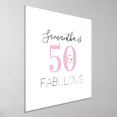 Personalisiert 50 und fabelhaft rosa Silberner Geb Foliendrucke (Ablage )