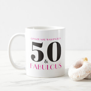 Personalisiert 50 und fabelhafte Geburtstagsparty- Kaffeetasse