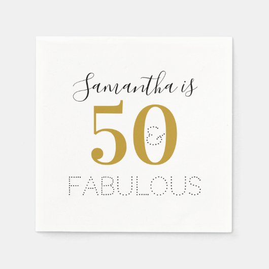 Personalisiert 50 und fabelhafte Goldene Geburtsta Serviette (Vorderseite)