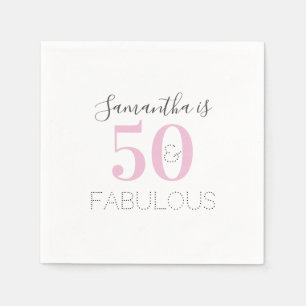 Personalisiert 50 und fabelhafte Pink Birthday Par Serviette