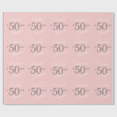 Personalisiert 50 und fabelhaftes Pink 50. Geburts Geschenkpapier (Flach)