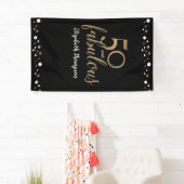 Personalisiert 50 und Fabulous Black Confetti Banner (Insitu)